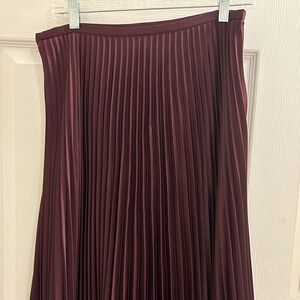 Ralph Lauren Deep Burgundy Pleated Skirt